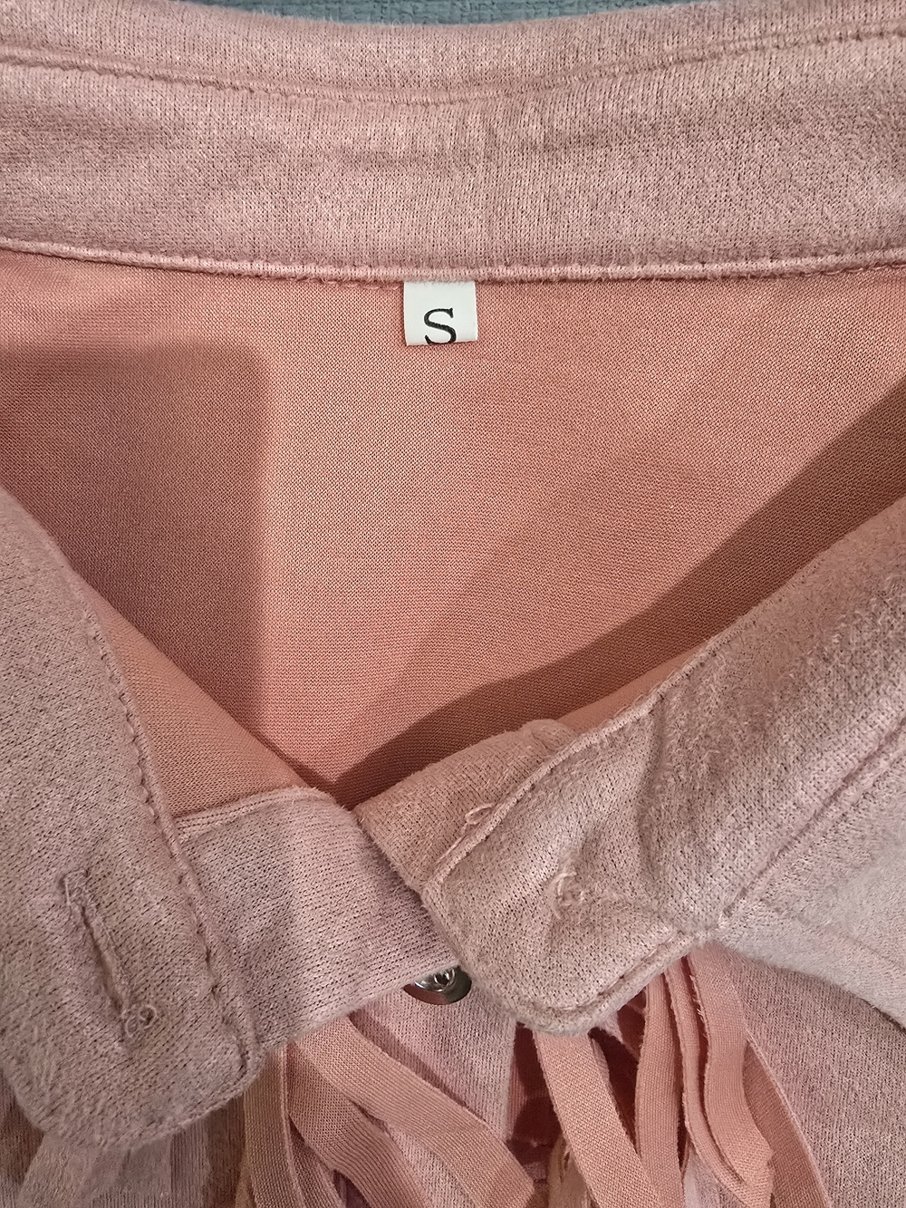 Pink Fringe Button-Up Shirt - Picture 8 of 8